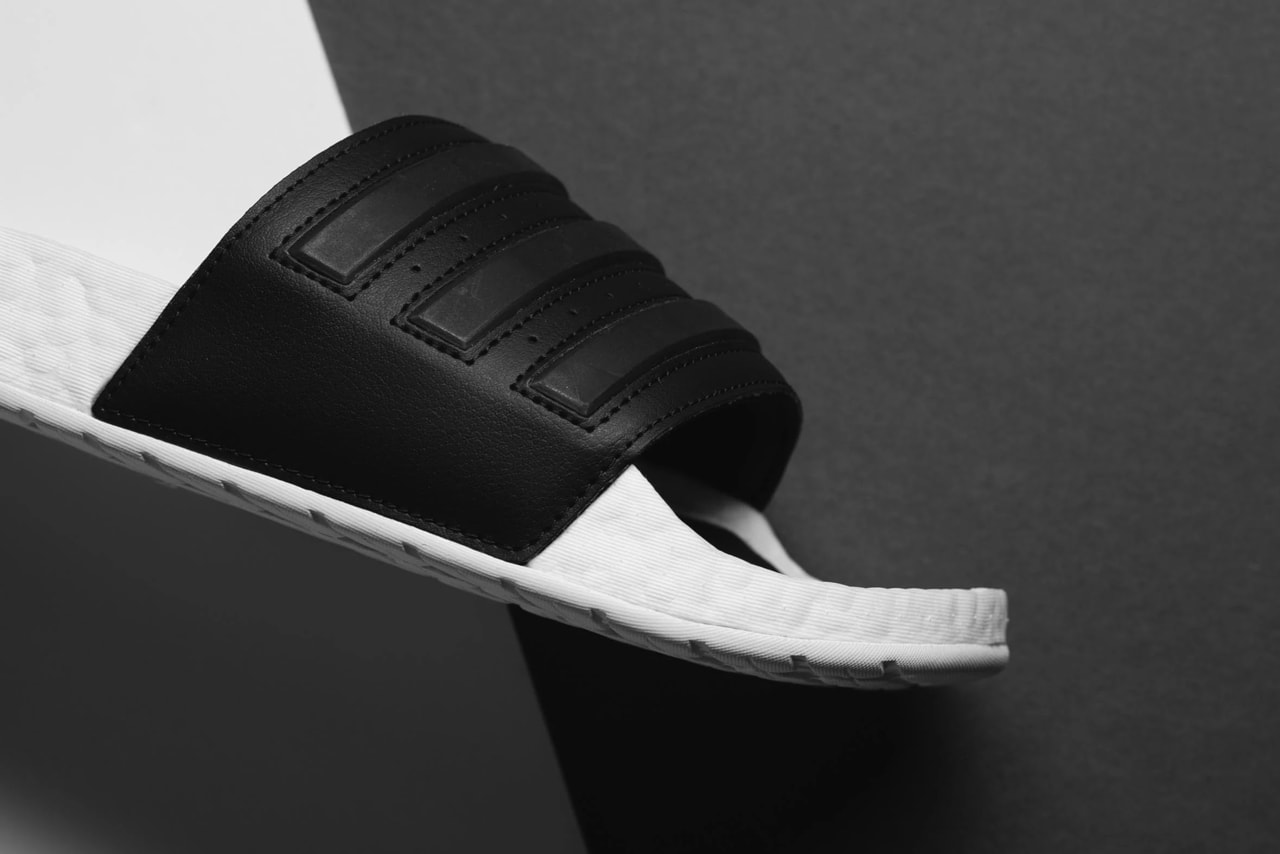 adidas adilette boost slide sandal cloud white core black EG1910 release date info photos price