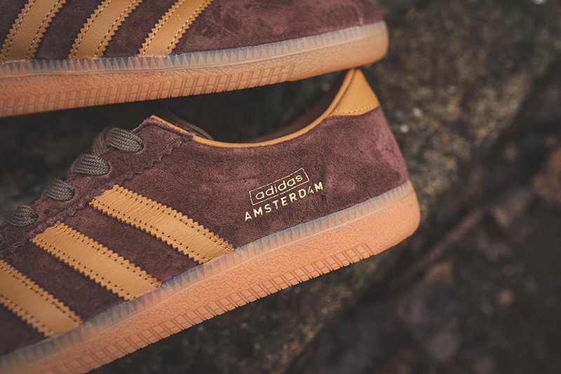 adidas Originals Amsterdam "City Series" Release Information "DUSRUS/BROWN/MESA" EF5791 Classic Footwear Sneaker Three Stripes Suede Trefoil Gum Sole 1990