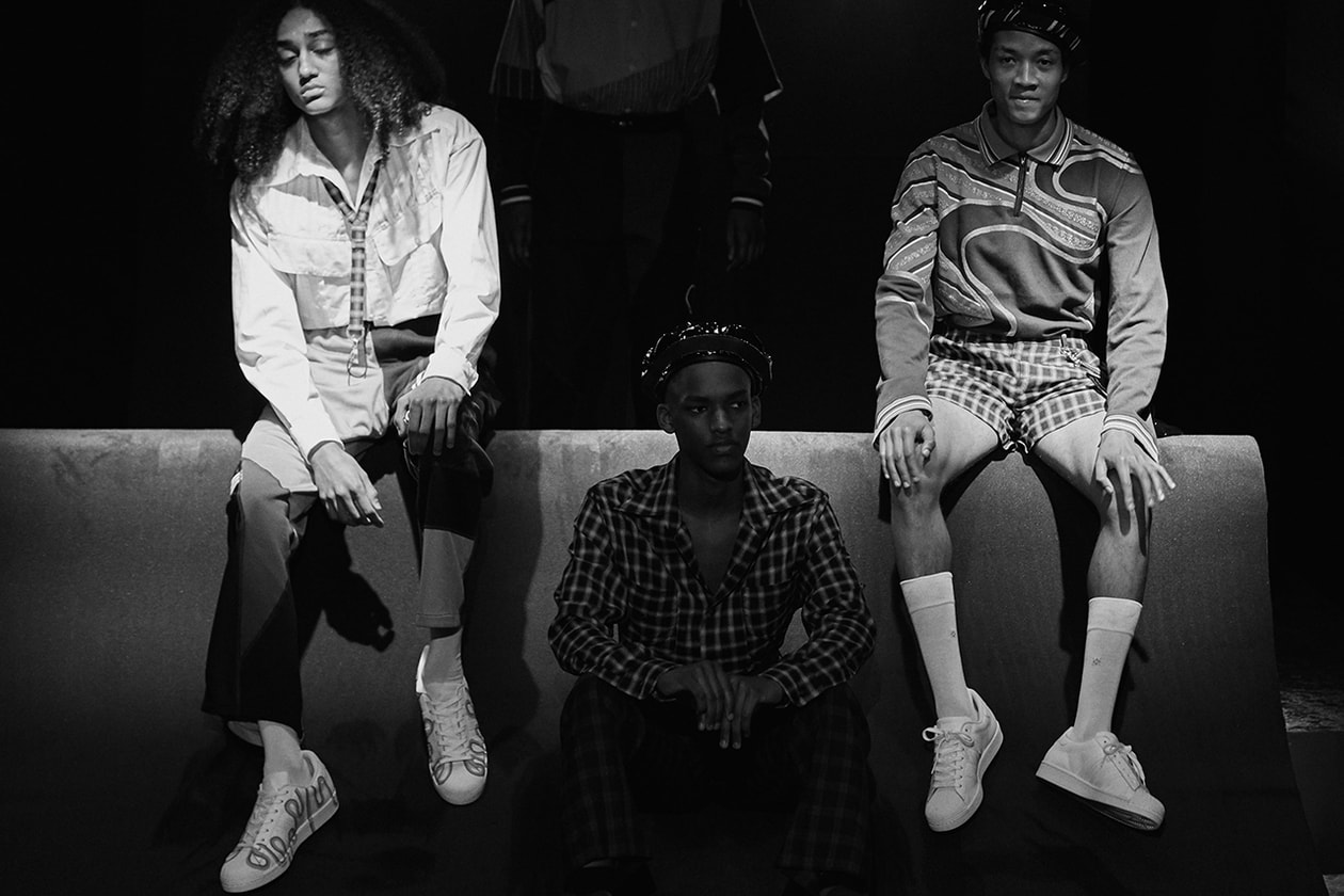 ahluwalia studio priya backstage fall winter 2020 adidas superstar clarks wallabee sustainable 60s 1965 Barbara Brown release information first look collection