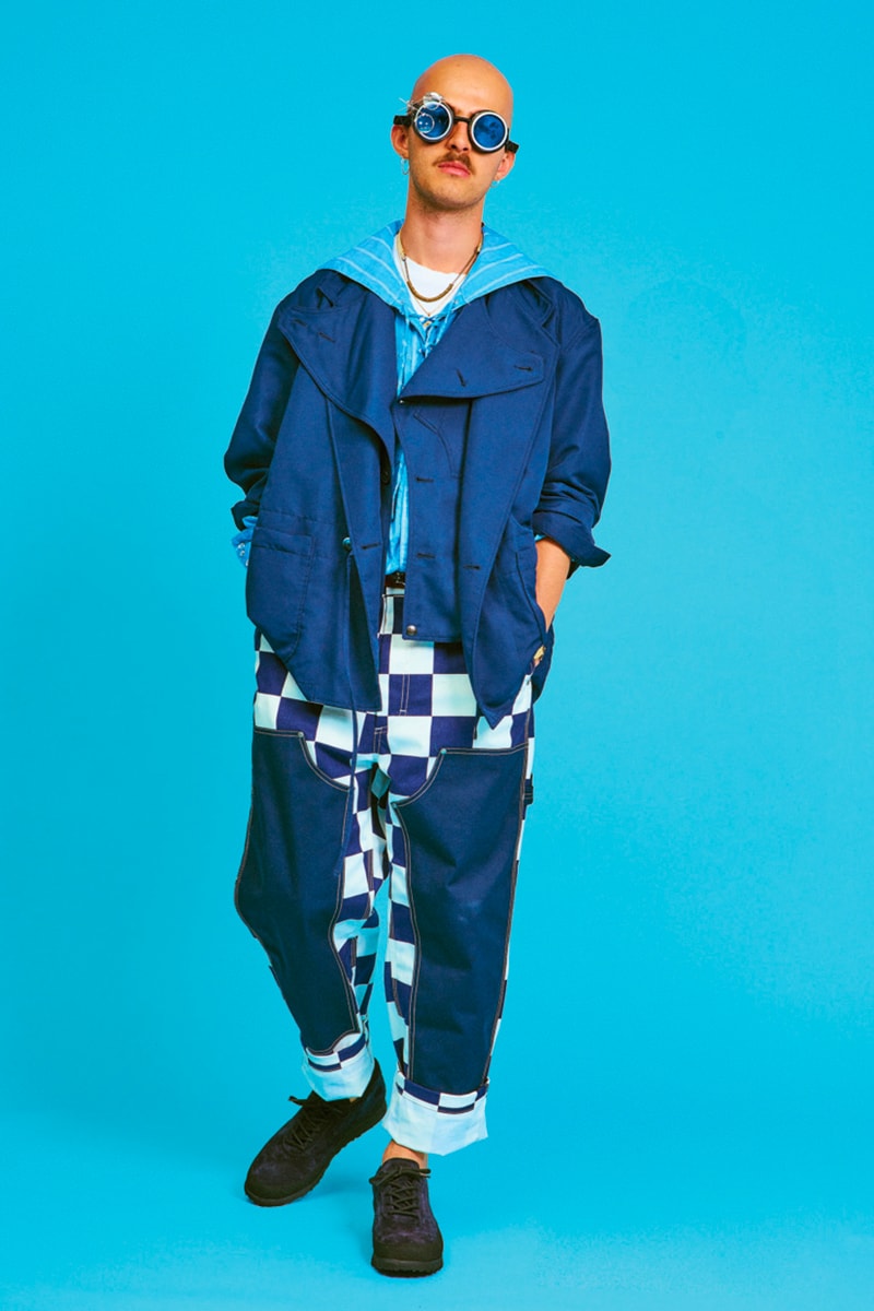 AïE Spring Summer 2020 Lookbook Nepenthes daiki suzuki keizo Shimizu LTB Jacket Natural 9oz Checker Canvas THT Jacket Big Paisley layering editorial Printed Batik PC Jersey 