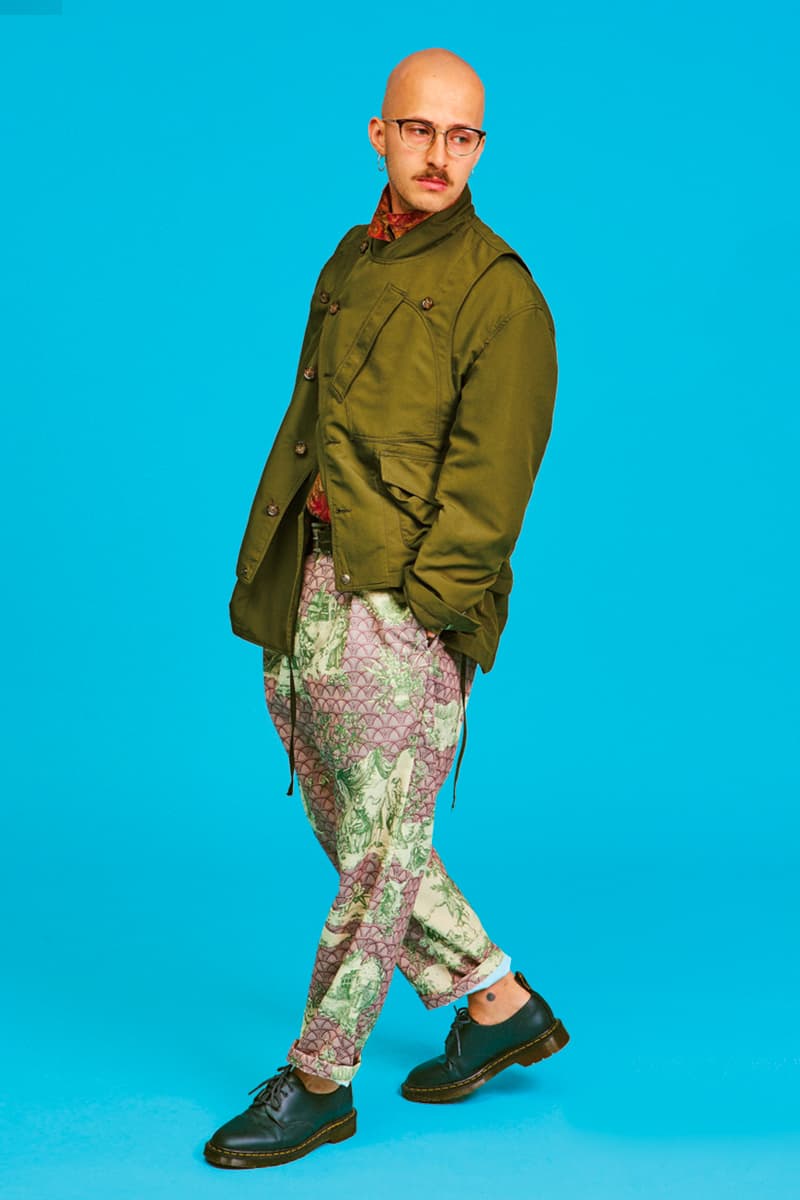 AïE Spring Summer 2020 Lookbook Nepenthes daiki suzuki keizo Shimizu LTB Jacket Natural 9oz Checker Canvas THT Jacket Big Paisley layering editorial Printed Batik PC Jersey