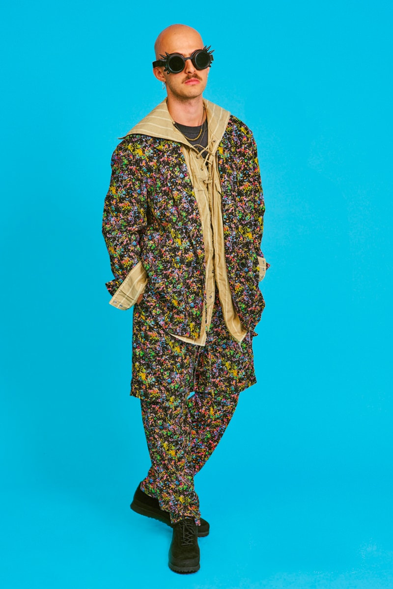 AïE Spring Summer 2020 Lookbook Nepenthes daiki suzuki keizo Shimizu LTB Jacket Natural 9oz Checker Canvas THT Jacket Big Paisley layering editorial Printed Batik PC Jersey 