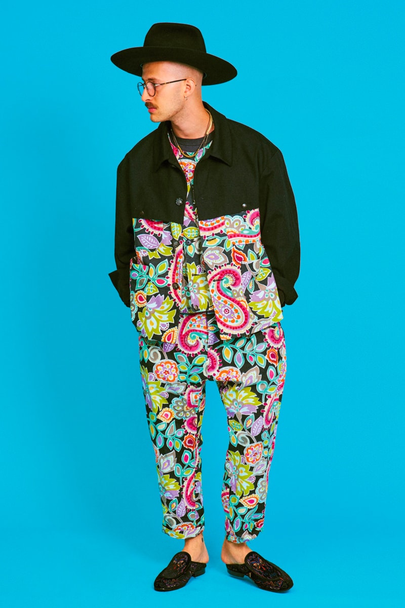 AïE Spring Summer 2020 Lookbook Nepenthes daiki suzuki keizo Shimizu LTB Jacket Natural 9oz Checker Canvas THT Jacket Big Paisley layering editorial Printed Batik PC Jersey 