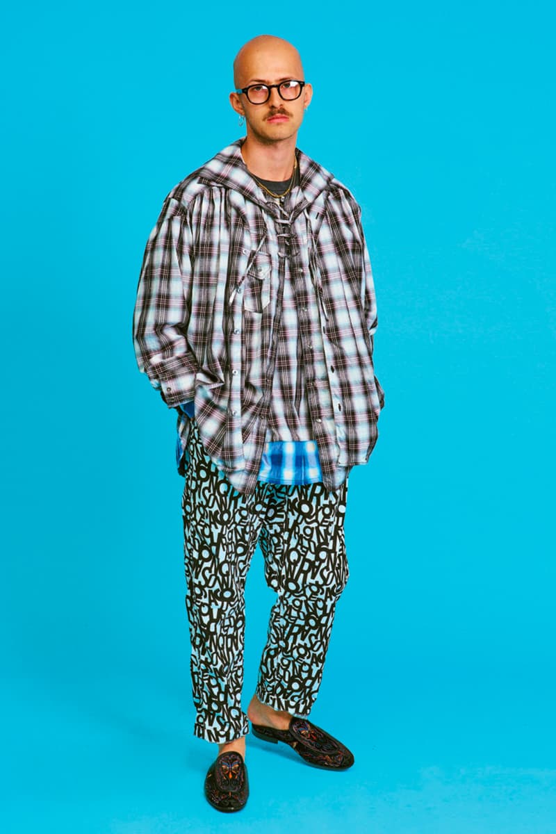 AïE Spring Summer 2020 Lookbook Nepenthes daiki suzuki keizo Shimizu LTB Jacket Natural 9oz Checker Canvas THT Jacket Big Paisley layering editorial Printed Batik PC Jersey