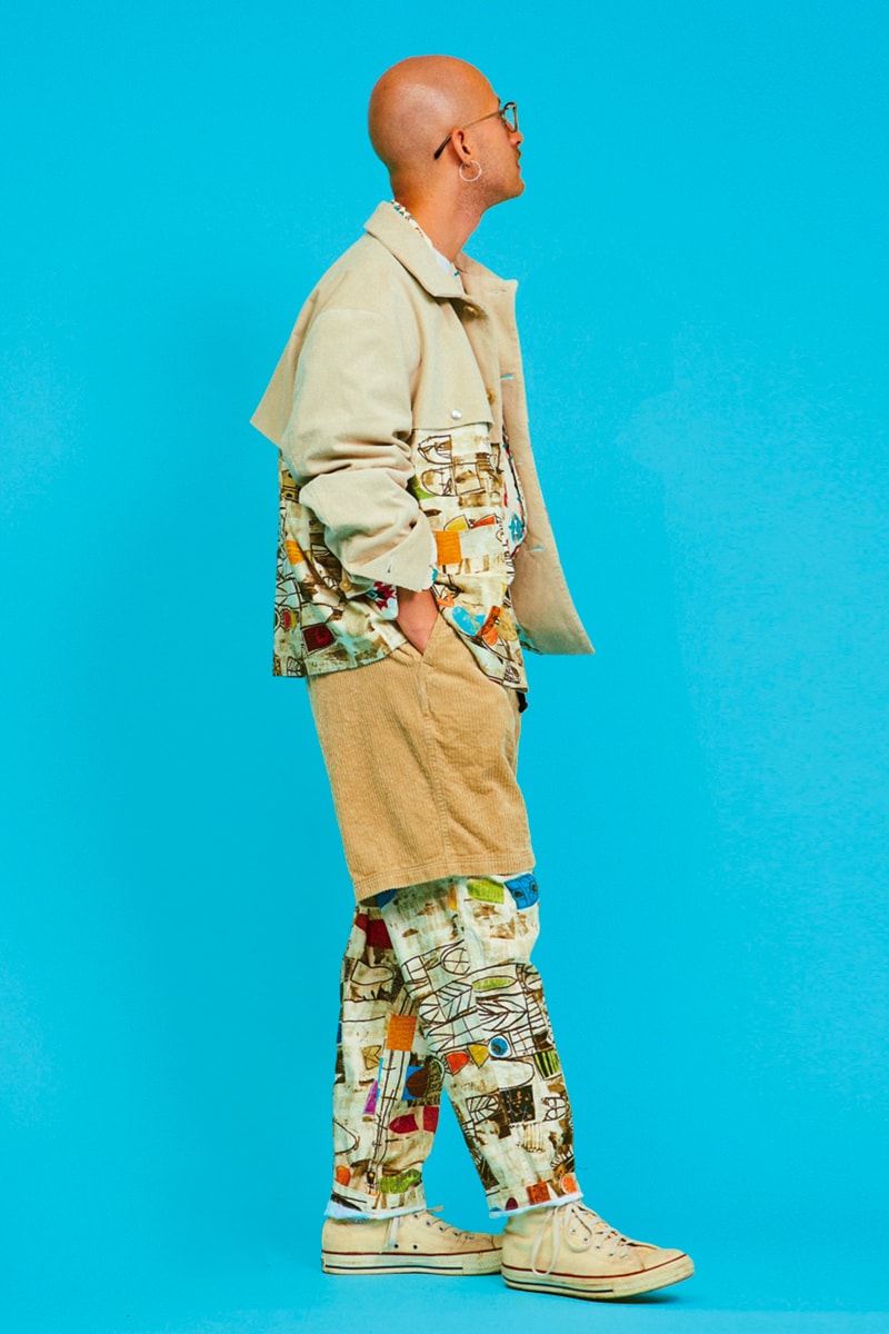 AïE Spring Summer 2020 Lookbook Nepenthes daiki suzuki keizo Shimizu LTB Jacket Natural 9oz Checker Canvas THT Jacket Big Paisley layering editorial Printed Batik PC Jersey 