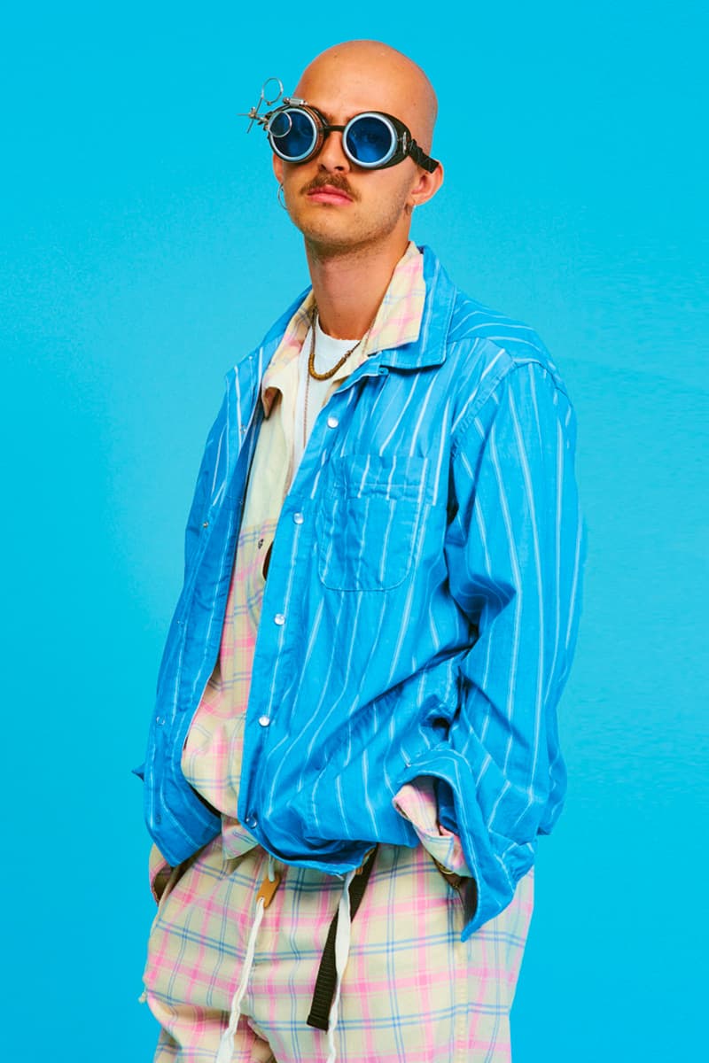 AïE Spring Summer 2020 Lookbook Nepenthes daiki suzuki keizo Shimizu LTB Jacket Natural 9oz Checker Canvas THT Jacket Big Paisley layering editorial Printed Batik PC Jersey