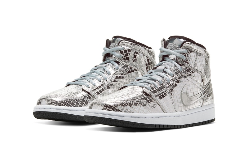 air jordan 1 mid disco ball flashing lights metallic silver CU9304 001 release date info photos price