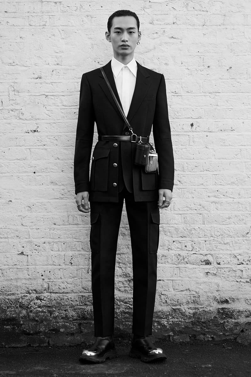 Alexander McQueen Fall/Winter 2020 Menswear Lookbook Collection Sarah Burton Creative Director Double-breasted overcoats Tailoring Military Coats Jackets Milan Fashion Week