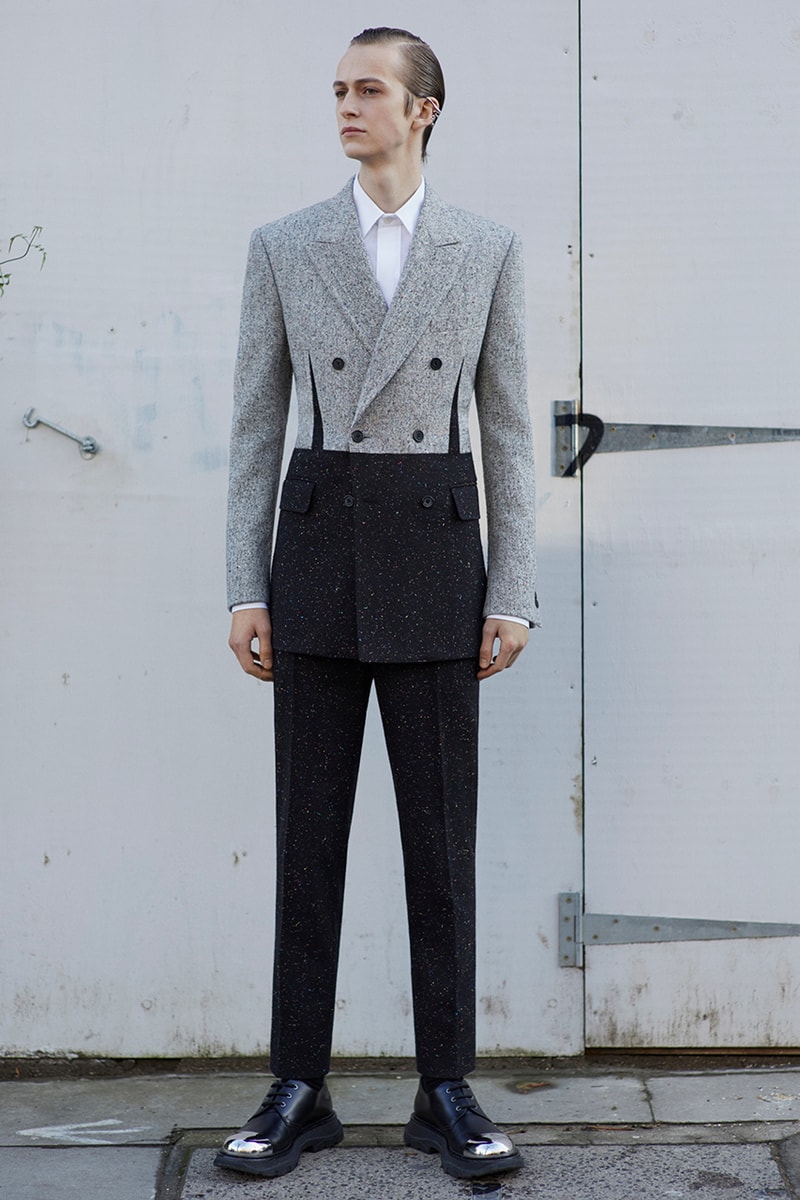 Alexander McQueen Fall/Winter 2020 Menswear Lookbook Collection Sarah Burton Creative Director Double-breasted overcoats Tailoring Military Coats Jackets Milan Fashion Week