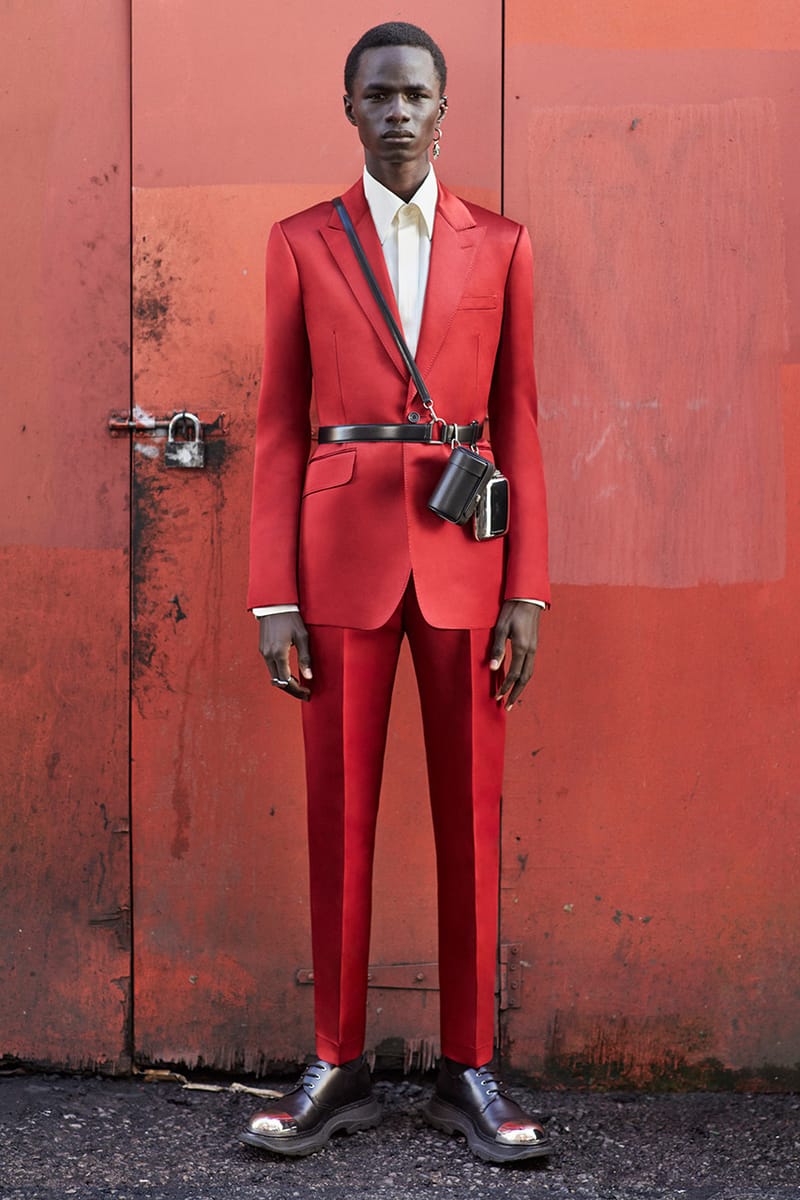 alexander mcqueen red suit