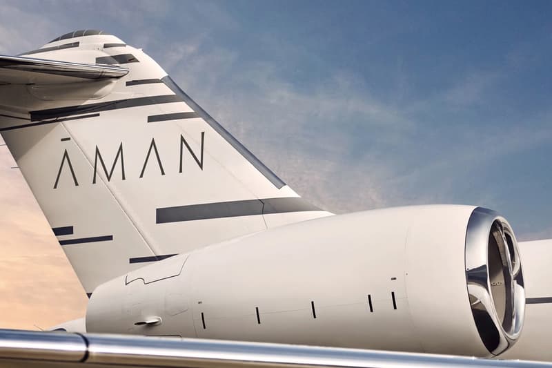 Aman Resorts International Private Aviation Service launch Bombardier Global 5000 jet set amenities services luxury 12 guests twelve seats flexible customs in flight wifi 21 desinations