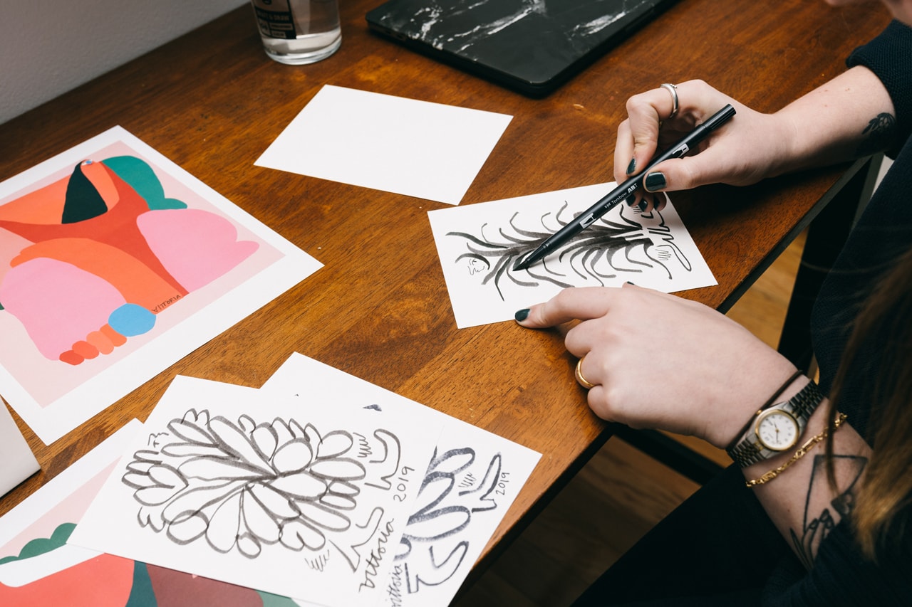 Amber Vittoria Graphic Digital Illustrator Female Forms Women Colorful gucci adidas k swiss le bon marche