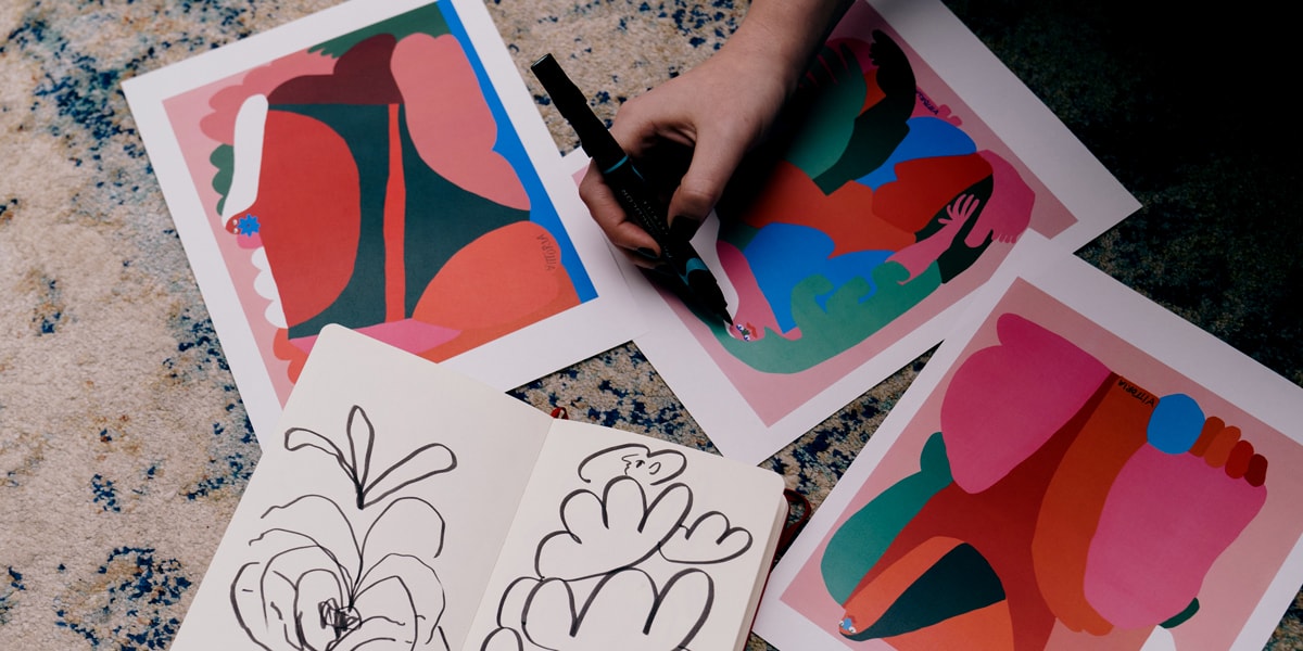 Amber Vittoria Graphic Digital Illustrator Female Forms Women Colorful gucci adidas k swiss le bon marche