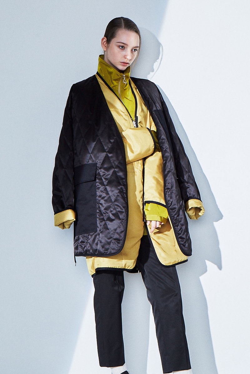 ANEI Fall/Winter 2020 Lookbook Collection Jackets Coats Trousers Blazers Knitwear T-shirts Shirts Black Blue White Gray Brown White Dresses Burnt Orange Scarves Yellow Green Bags