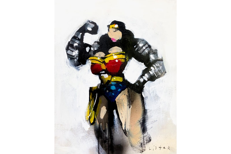 Anthony Lister & Brian Leo Exhibition Megumi Ogita Gallery Oil Paintings "Rude Words" Superheroes Superman Batman Spiderman 