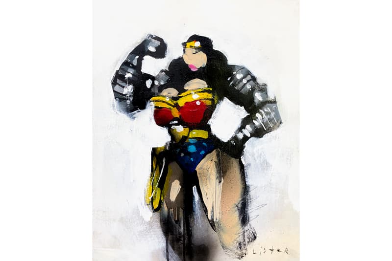 Anthony Lister & Brian Leo Exhibition Megumi Ogita Gallery Oil Paintings "Rude Words" Superheroes Superman Batman Spiderman