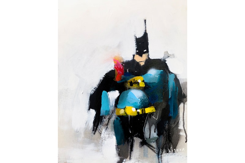 Anthony Lister & Brian Leo Exhibition Megumi Ogita Gallery Oil Paintings "Rude Words" Superheroes Superman Batman Spiderman 