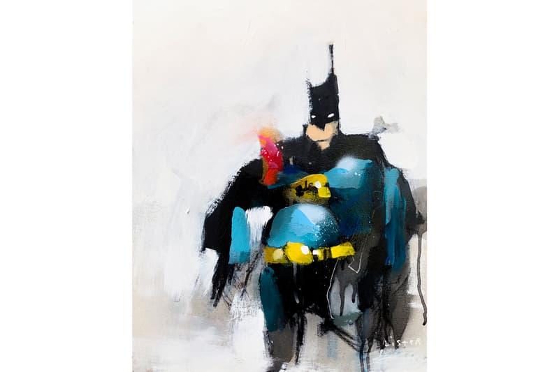 Anthony Lister & Brian Leo Exhibition Megumi Ogita Gallery Oil Paintings "Rude Words" Superheroes Superman Batman Spiderman