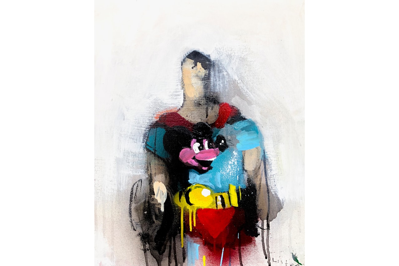Anthony Lister & Brian Leo Exhibition Megumi Ogita Gallery Oil Paintings "Rude Words" Superheroes Superman Batman Spiderman 