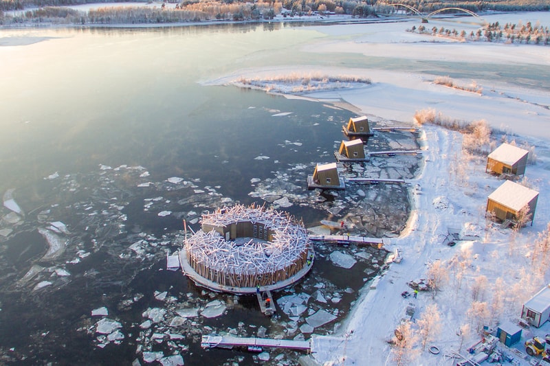 Sweden "Arctic Bath" Hotel Opening Lule River Harads Ann Kathrin Lundqvist Bertil Harström Johan Kauppi Floating Treehotel Swedish Lapland 