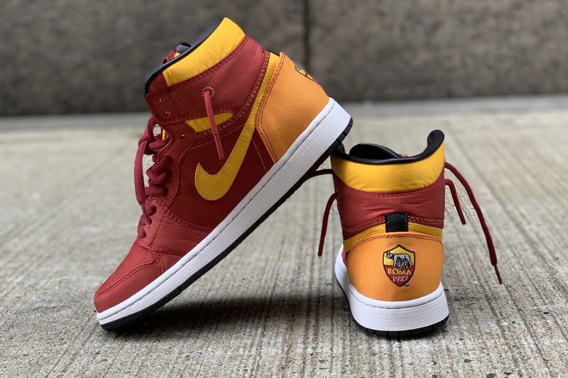 AS Roma Is Giving Away Custom Air Jordan 1 Mids sneakers football collaborations red yellow gold new york Philadelphia 