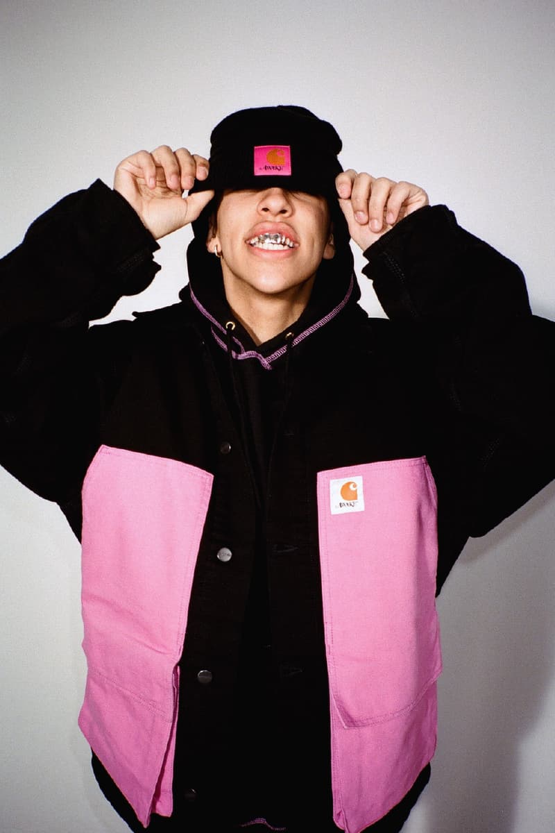 Awake NY x Carhartt WIP Capsule Collection release drop info vintage hunting outerwear outdoors workwear michigan coat american script jersey Watch Hat beanie in Black, Hamilton Brown, and Awake NY Bright Blue
