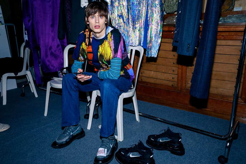 Backstage BOTTER Fall Winter 2020 2021 Paris Fashion rushemy botter lisi herrebrugh antwerp ecological eco friendly textile sustainable deconstructed nike air vapormax runway