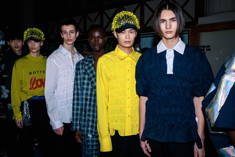 Backstage BOTTER Fall Winter 2020 2021 Paris Fashion rushemy botter lisi herrebrugh antwerp ecological eco friendly textile sustainable deconstructed nike air vapormax runway