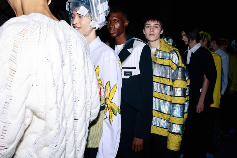 Backstage BOTTER Fall Winter 2020 2021 Paris Fashion rushemy botter lisi herrebrugh antwerp ecological eco friendly textile sustainable deconstructed nike air vapormax runway