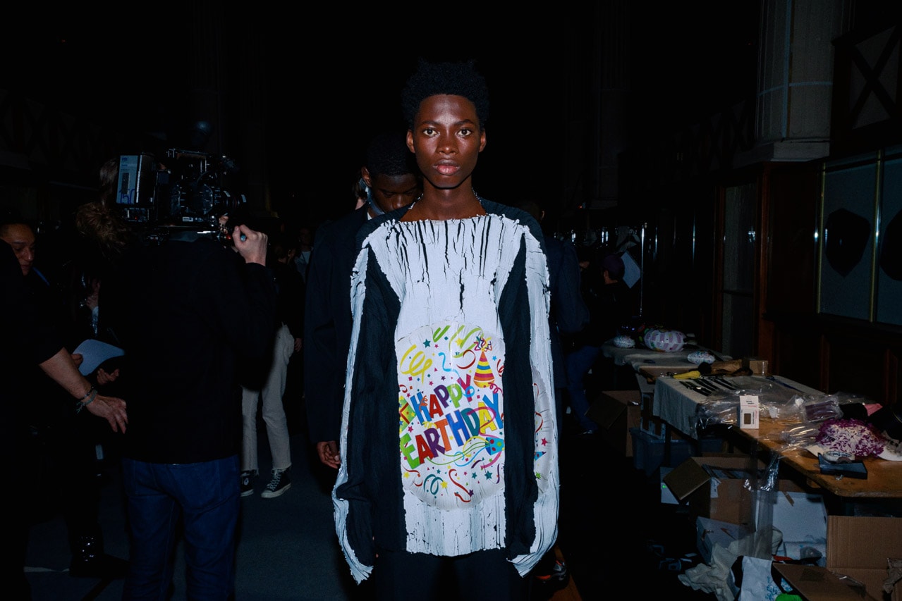 Backstage BOTTER Fall Winter 2020 2021 Paris Fashion rushemy botter lisi herrebrugh antwerp ecological eco friendly textile sustainable deconstructed nike air vapormax runway
