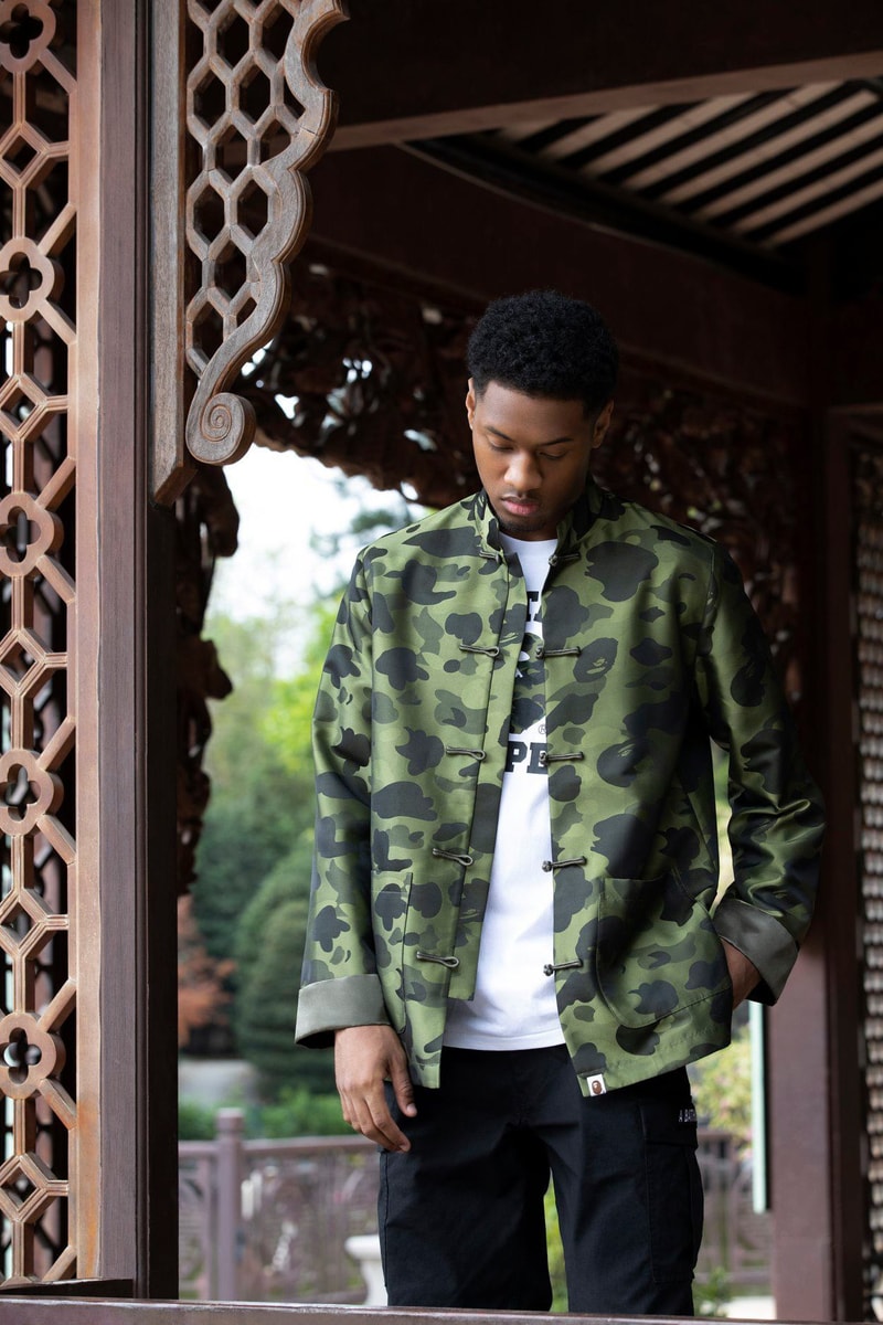 BAPE 1ST CAMO Brocade China Jacket Release Info a bathing ape Chinese new year cny releases green ape head