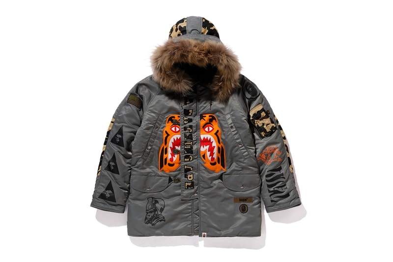 A Bathing Ape x Alpha Industries Capsule Collection BAPE ma-1 nb-3 embroidery ape military green 