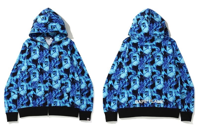 bathing ape blue hoodie