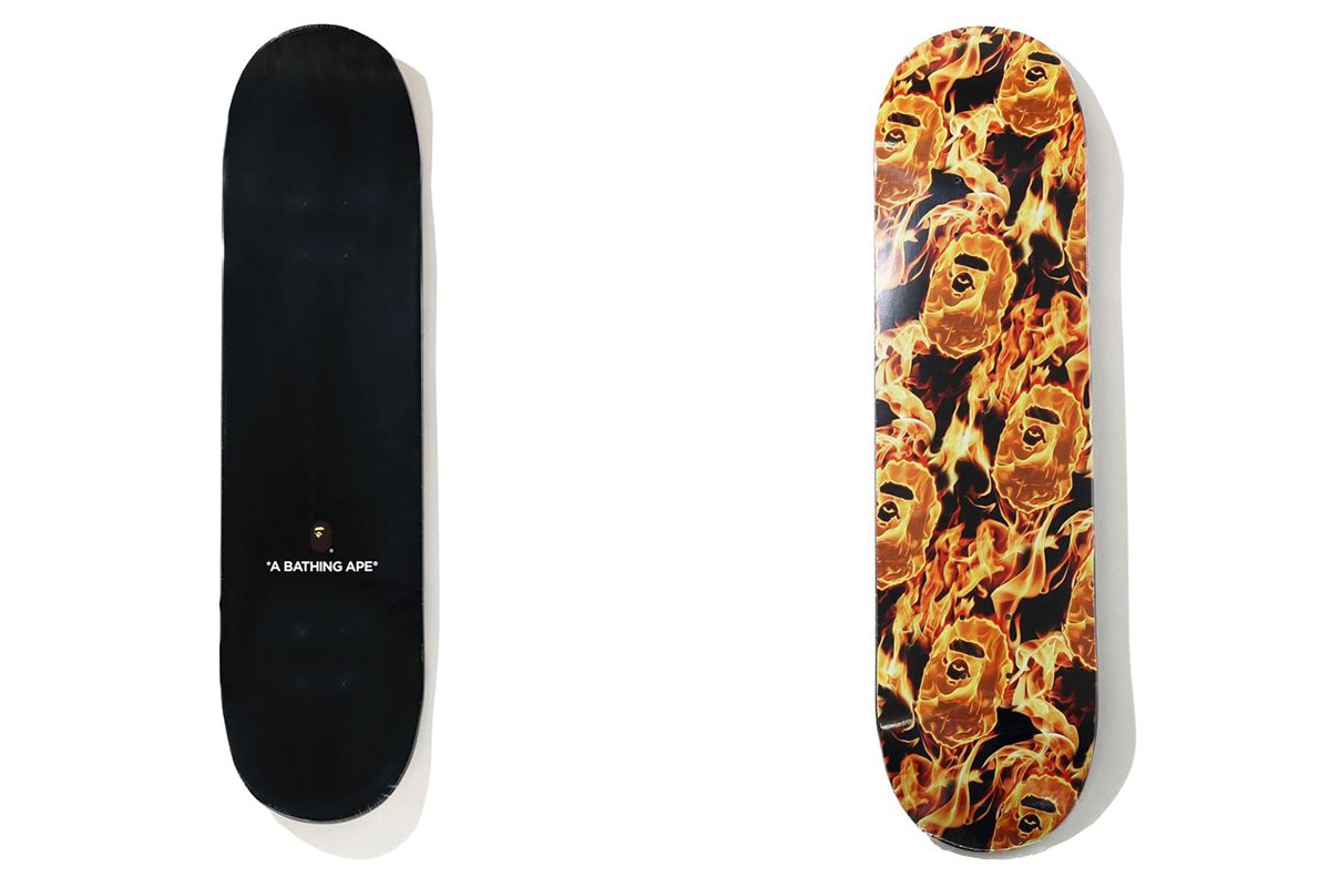 BAPE Introduces New Flame Pattern for SS20 a bathing ape spring summer 2020 hoodies pants skateboards skate decks