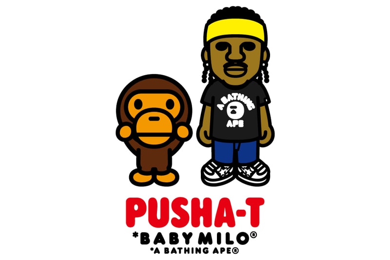 pusha t x BAPE Collection a bathing ape collaborations collections lookbooks ape heads show t shirts baby milo shark hoodies good music
