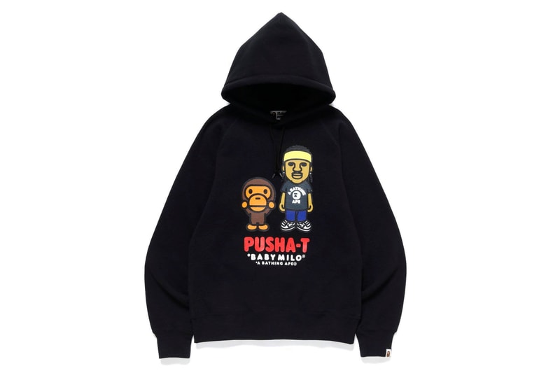 pusha t x BAPE Collection a bathing ape collaborations collections lookbooks ape heads show t shirts baby milo shark hoodies good music