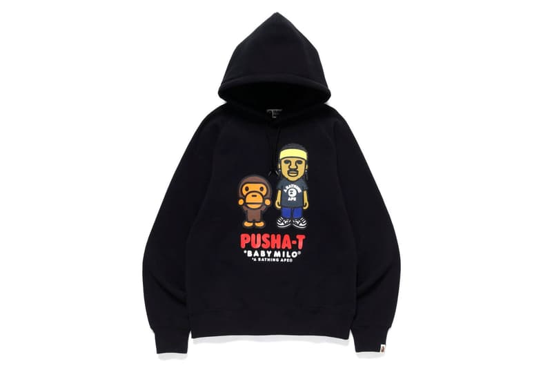 pusha t x BAPE Collection a bathing ape collaborations collections lookbooks ape heads show t shirts baby milo shark hoodies good music