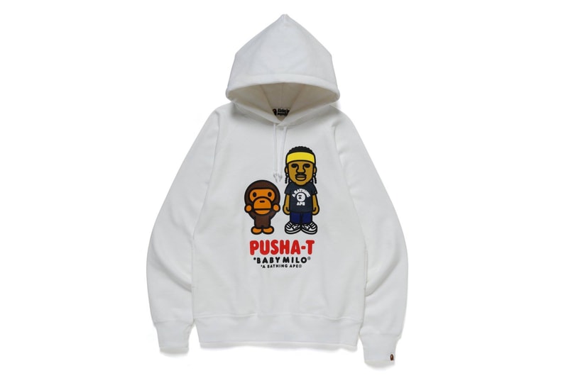 pusha t x BAPE Collection a bathing ape collaborations collections lookbooks ape heads show t shirts baby milo shark hoodies good music