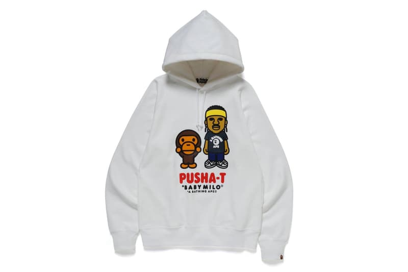 pusha t x BAPE Collection a bathing ape collaborations collections lookbooks ape heads show t shirts baby milo shark hoodies good music
