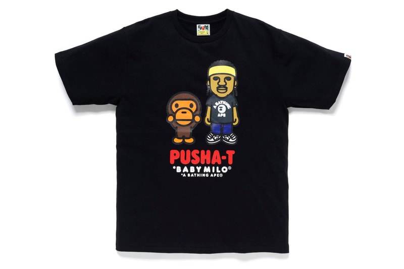 pusha t x BAPE Collection a bathing ape collaborations collections lookbooks ape heads show t shirts baby milo shark hoodies good music
