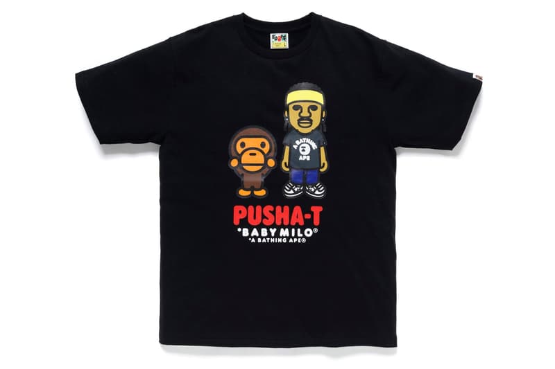 pusha t x BAPE Collection a bathing ape collaborations collections lookbooks ape heads show t shirts baby milo shark hoodies good music