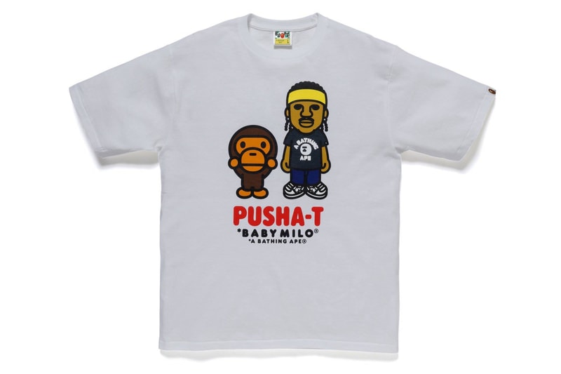 pusha t x BAPE Collection a bathing ape collaborations collections lookbooks ape heads show t shirts baby milo shark hoodies good music