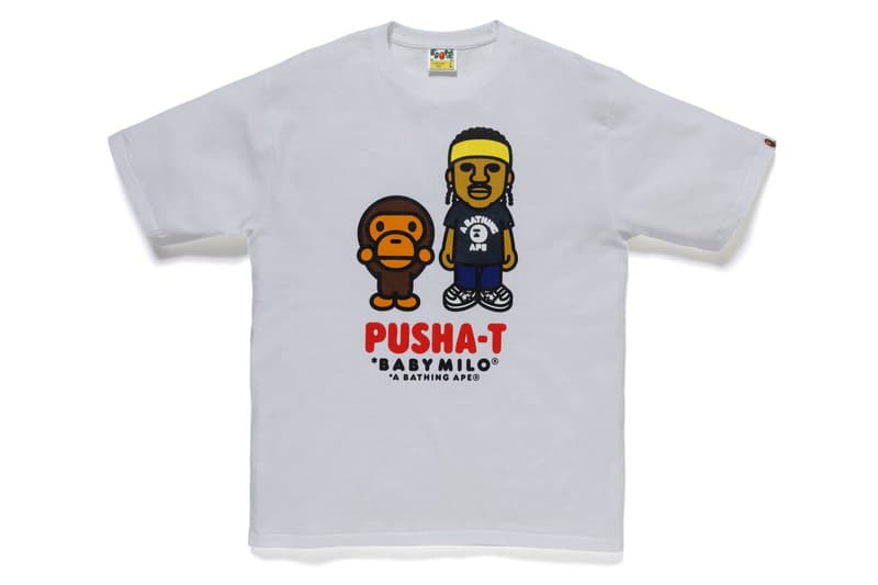 pusha t x BAPE Collection a bathing ape collaborations collections lookbooks ape heads show t shirts baby milo shark hoodies good music