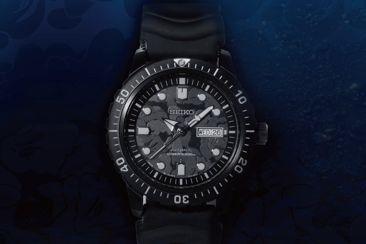 BAPE and Seiko Unveil Diver's Watch in Black/Gray Camo