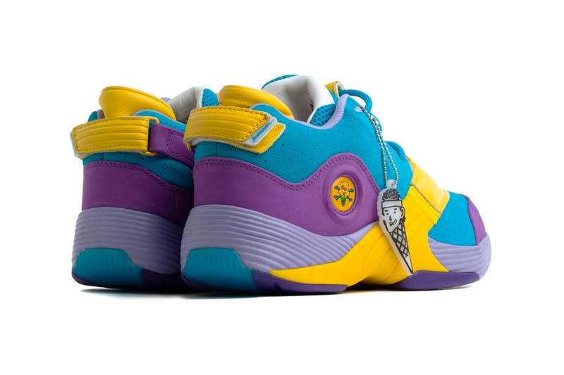 Billionaire Boys Club Ice Cream Reebok Answer V Moon Mist bold teal yellow purple pharrell williams footwear shoes sneakers kicks trainers runners allen iverson hang tag fall winter 2020