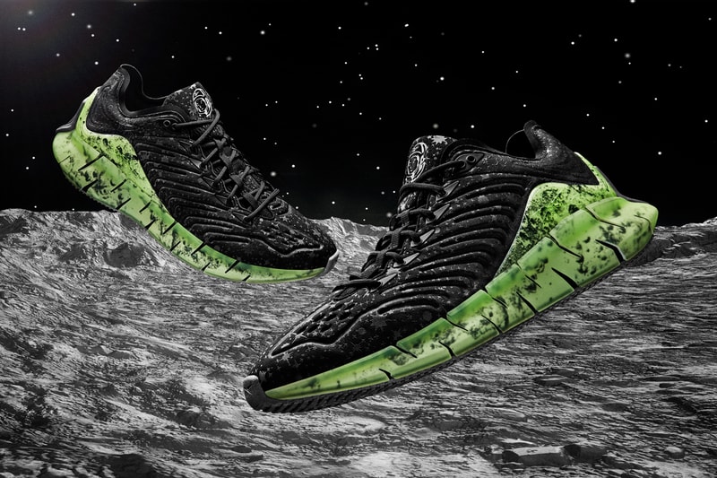 billionaire boys club bbc reebok zig kinetica moon surface print fw5283 black green grey release date info photos price