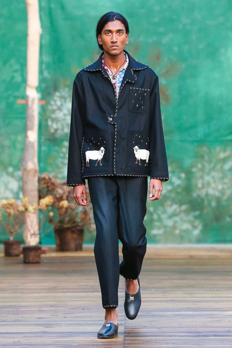 BODE Fall Winter 2020 Collection Runway Paris Fashion Week pfw heritage 1970s cuts catwalk new york designer emily antique fabrics victorian quilts grain sacks bed linens tailor made