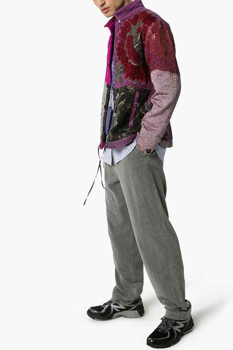 by walid jono patchwork bomber jacket release outer composition silk lining cotton long sleeves relaxed fit classic collar