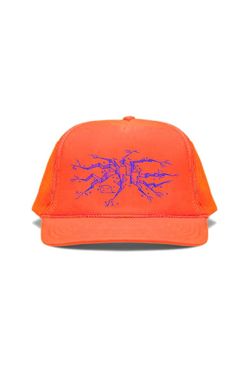 fluorescent orange hat