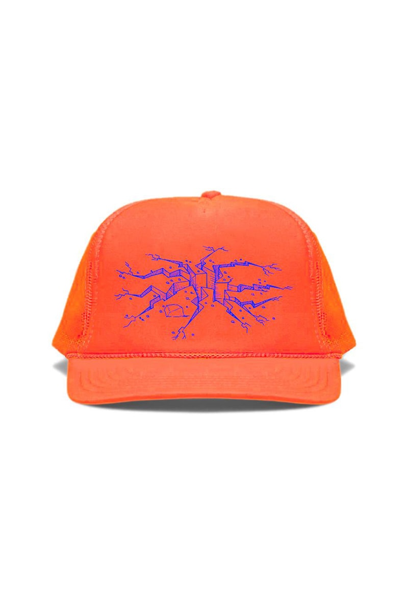 Canary Yellow x VAA + AMO 2B & Cracks 2A Fluorescent Orange Caps Virgil Abloh Limited Edition Release Information Foam Base Mesh Drop Cop